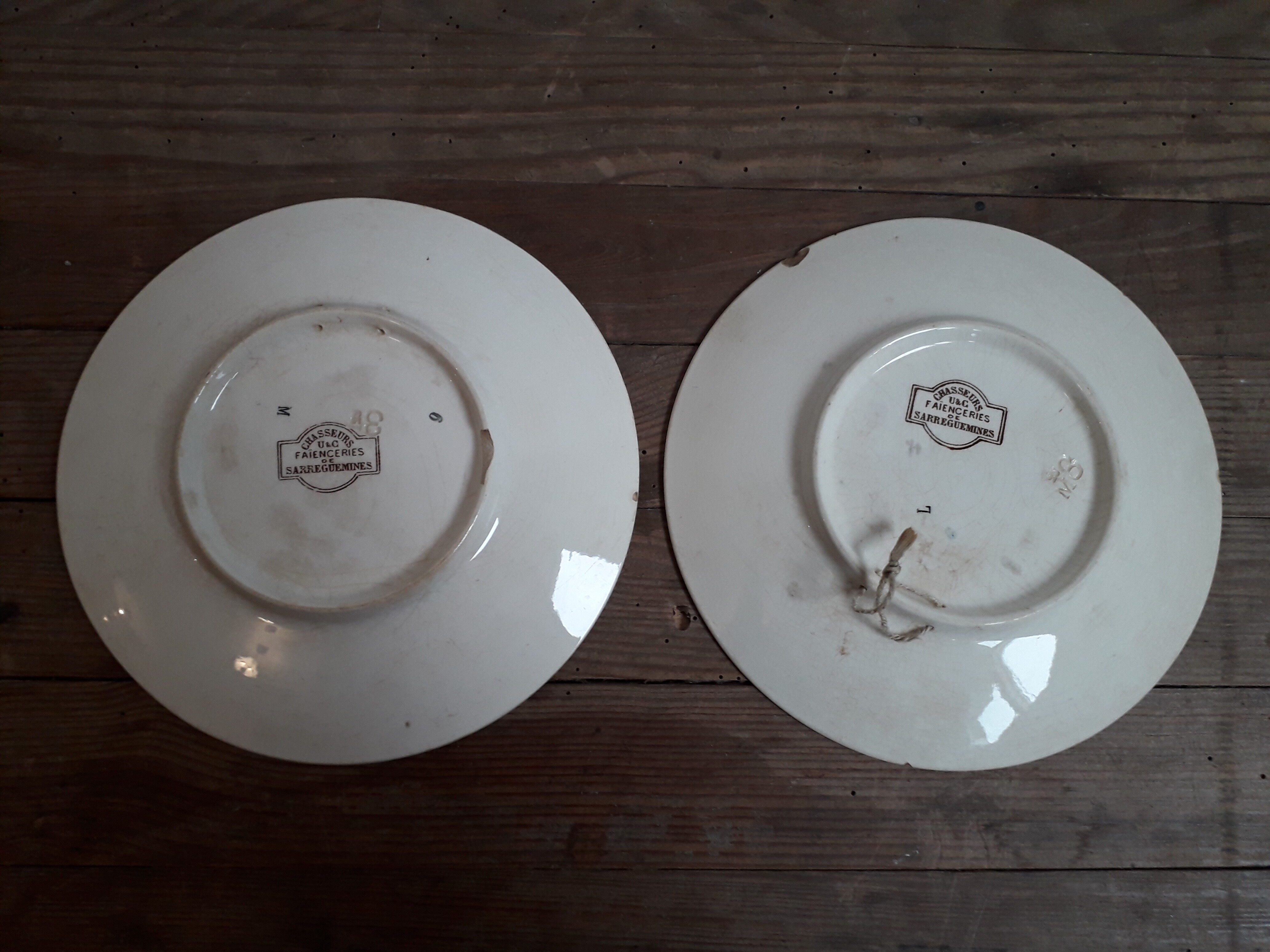 Sarreguemines hunters collection plates