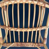 Fauteuil bascule rotin 1960