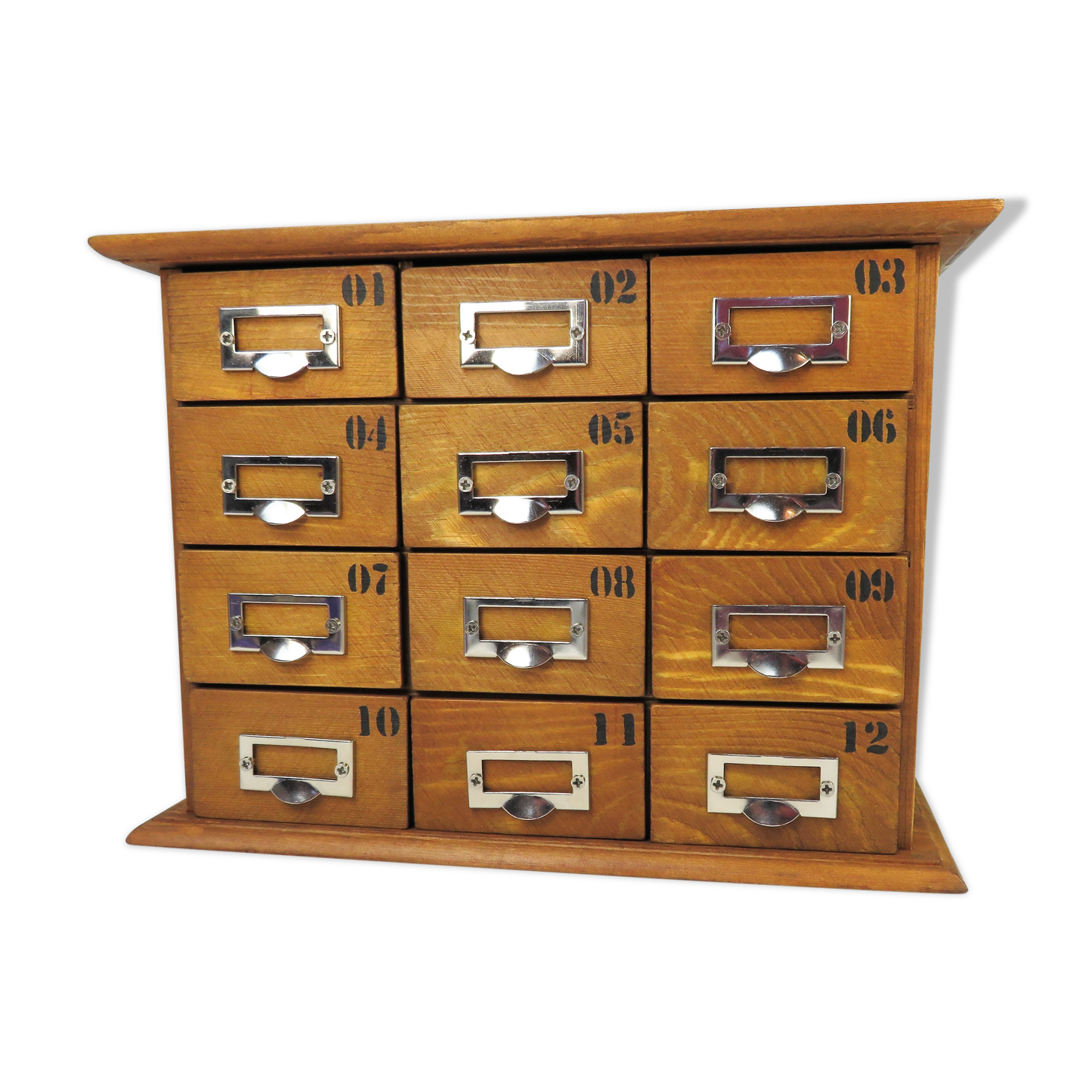 Small workshop furniture with drawers style watchmaker's or apothecary's layette, restyled indus