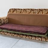 Canapé-lit 3 places avec 2 fauteuils, années 1970