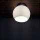 Old bistro ceiling lamp - semi-spherical globe in white opaline - 1950