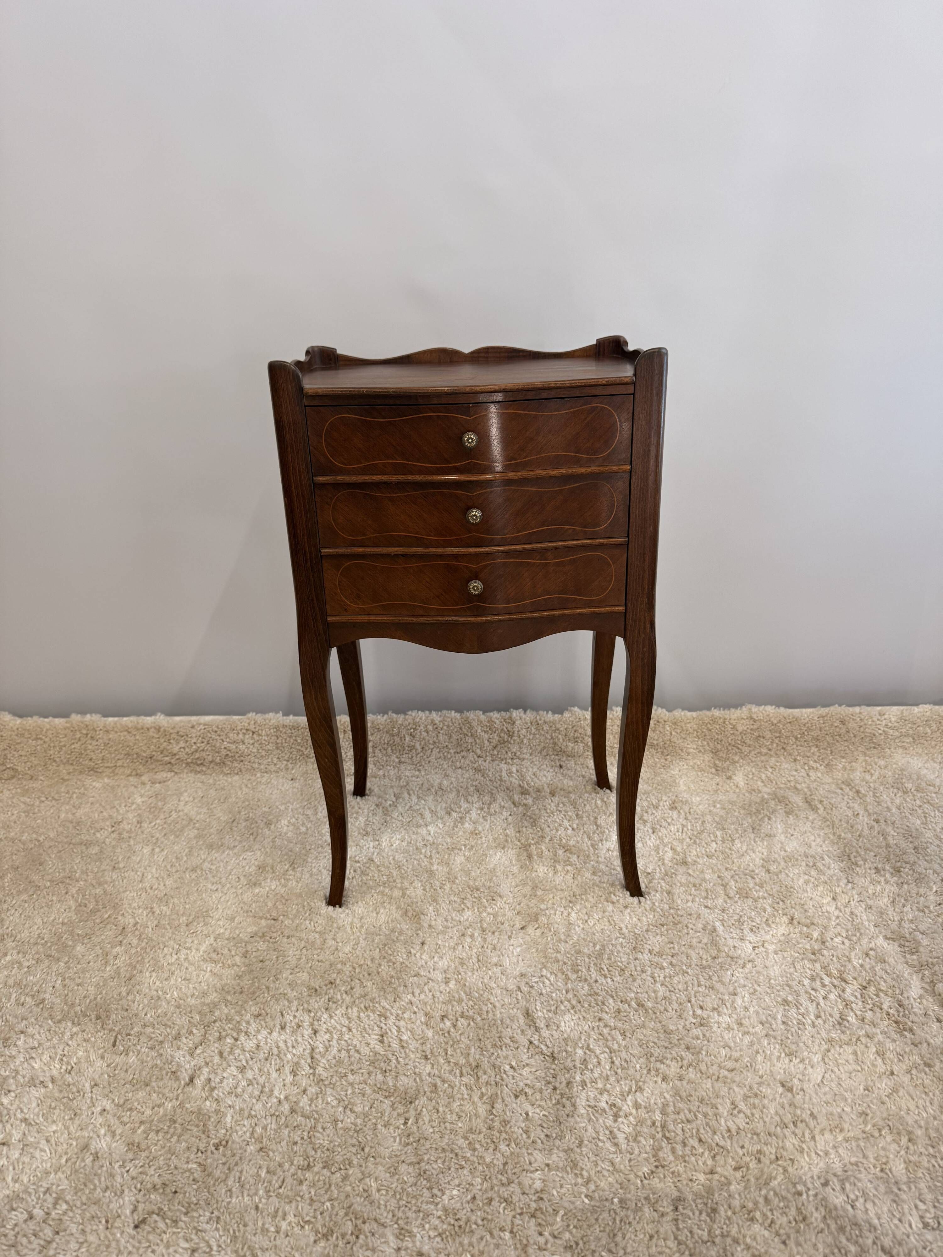 Louis XV and Louis XVI transitional bedside table – 3 drawers