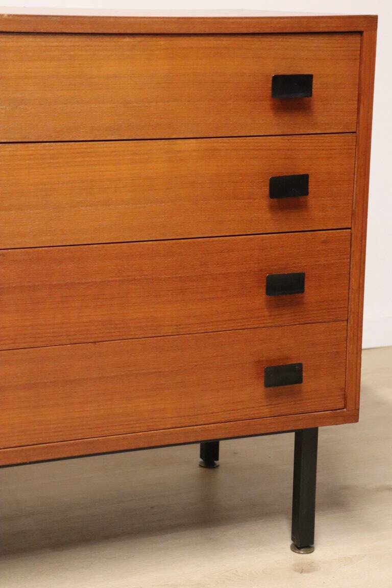 Vintage sideboard in wood and metal, 1960s