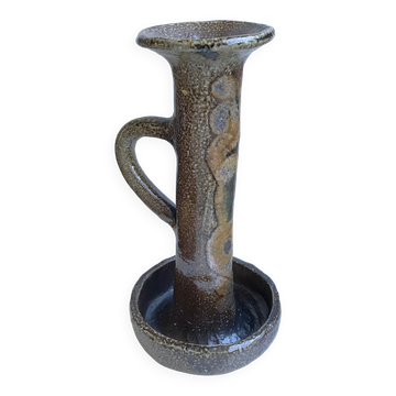 Huge candle holder in pottery / glazed ceramics 60s-70s