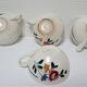 tea or coffee set model Gilberte earthenware Saint Amand floral decoration