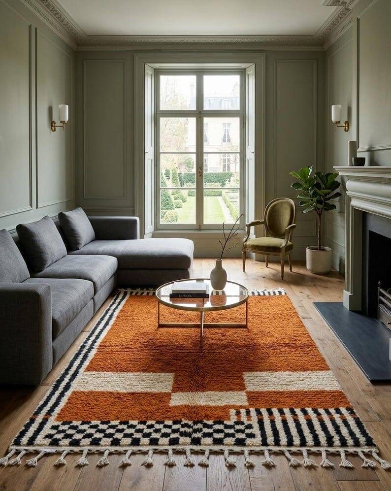 Handmade traditional pure wool Berber rug 1.5/2.5 m