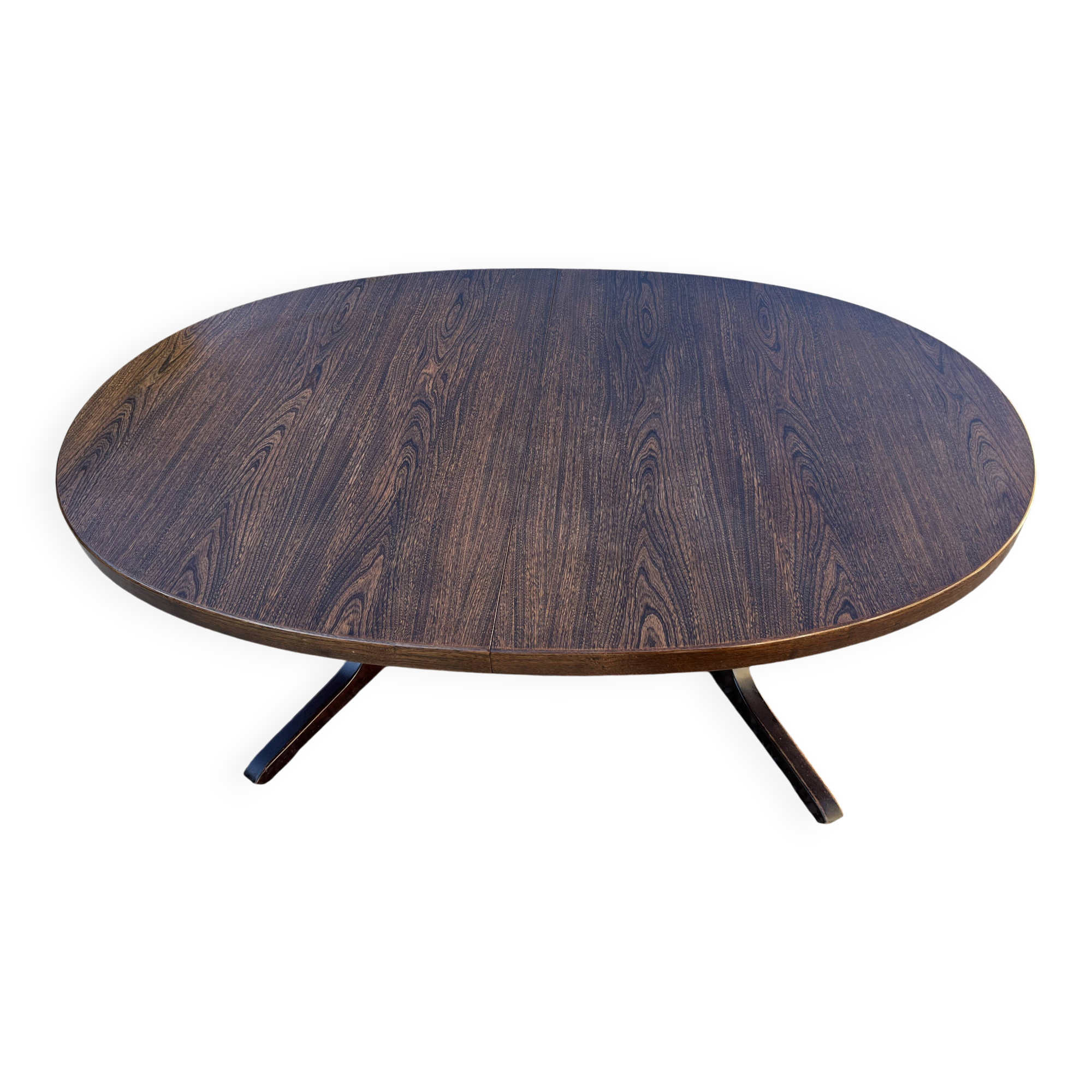 Vintage oval Baumann table in elm