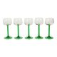 Set of 10 Vintage Luminarc Alsace Wine Glasses Thick Green Stems