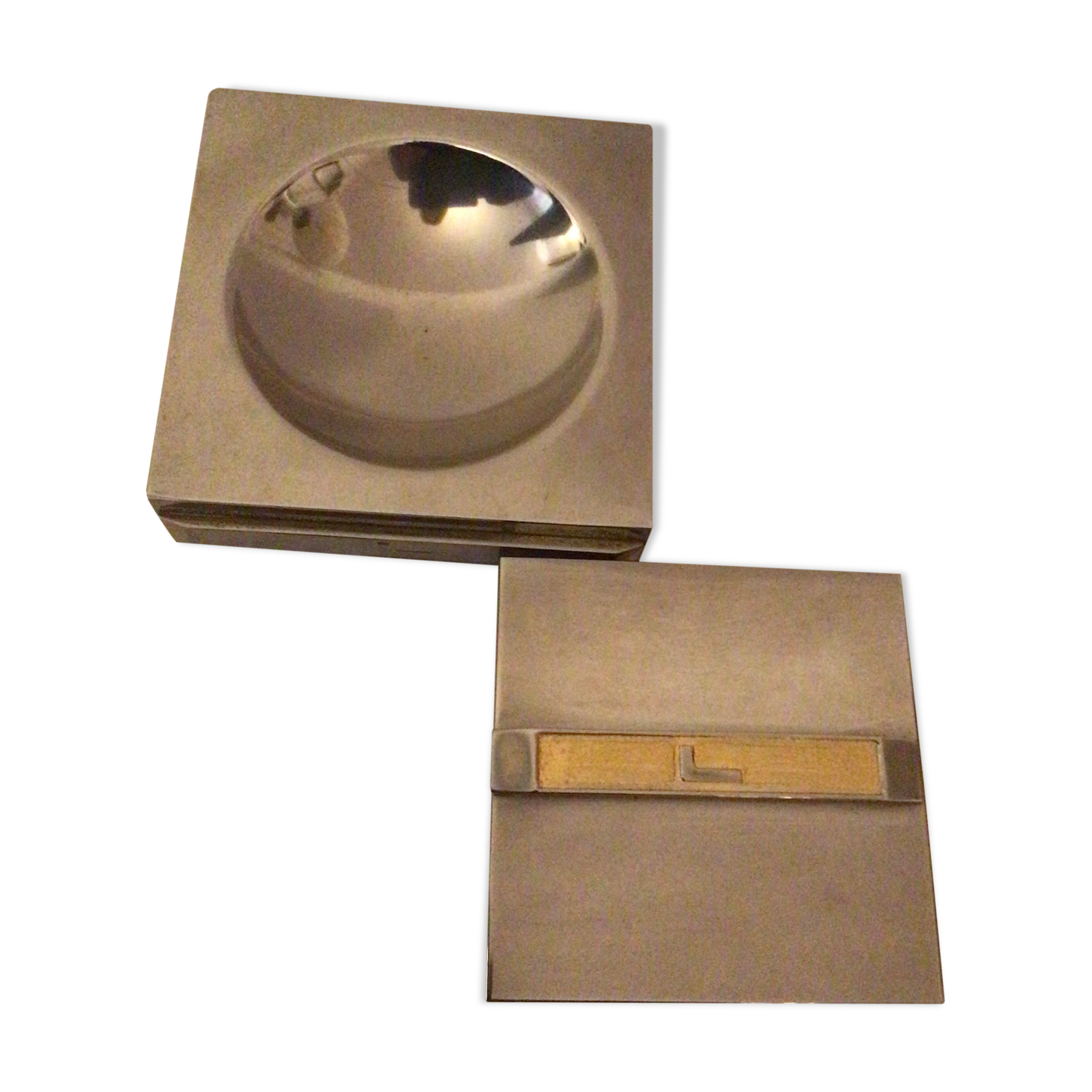 Vintage Lancel ashtray and cigarette box