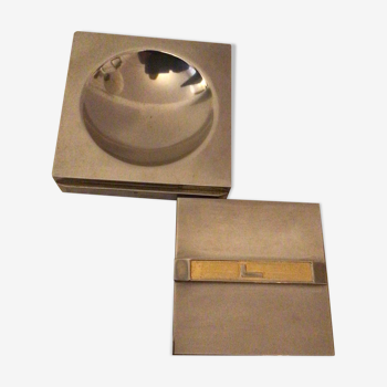 Vintage Lancel ashtray and cigarette box