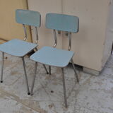 Kitchen table and 4 chairs in blue formica