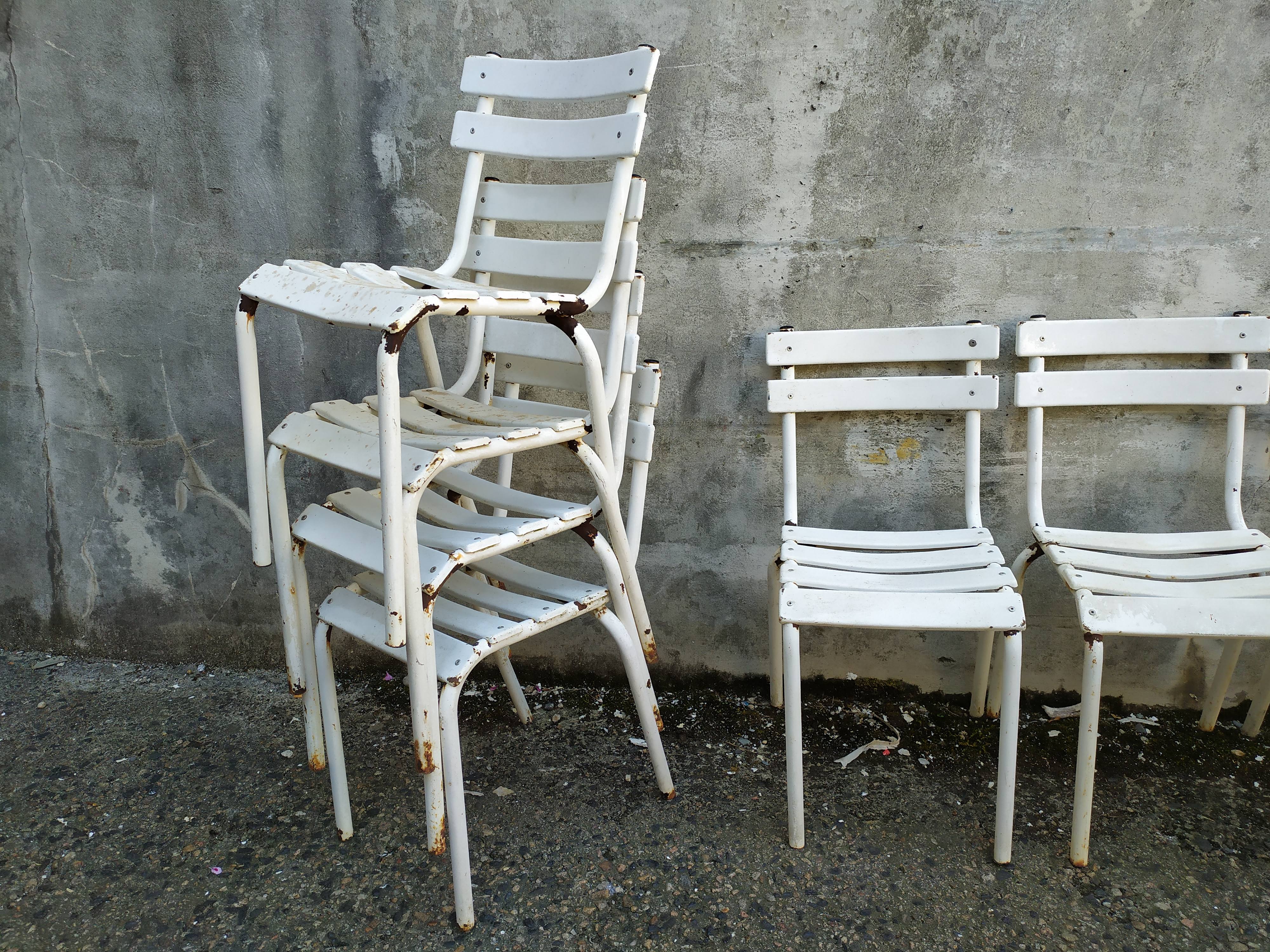 Set of chairs and tables bistro metal