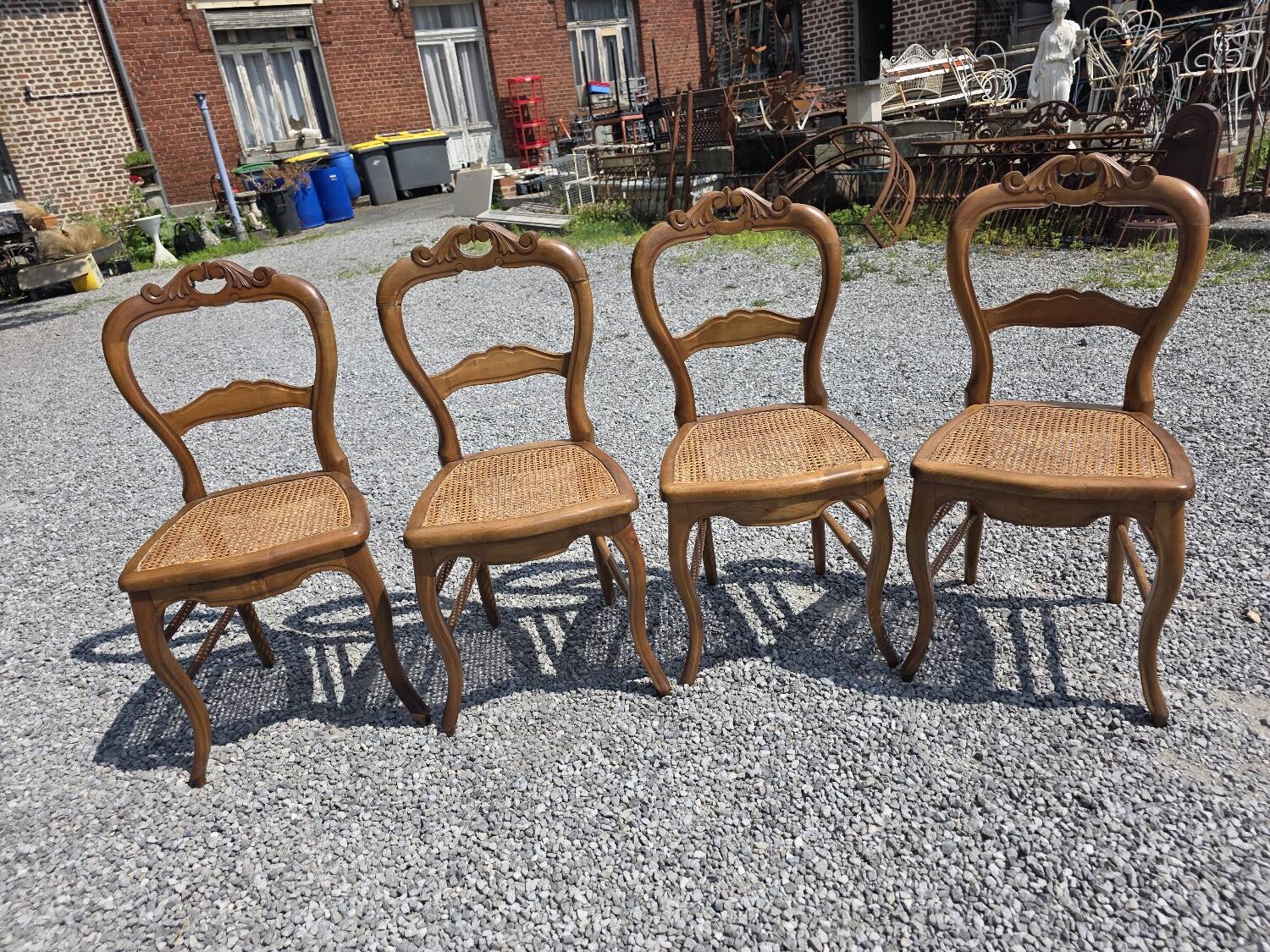 4 chaises style Louis XV en merisier