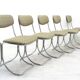 Ensemble de 6 chaises vintage design en métal chromé – années 70