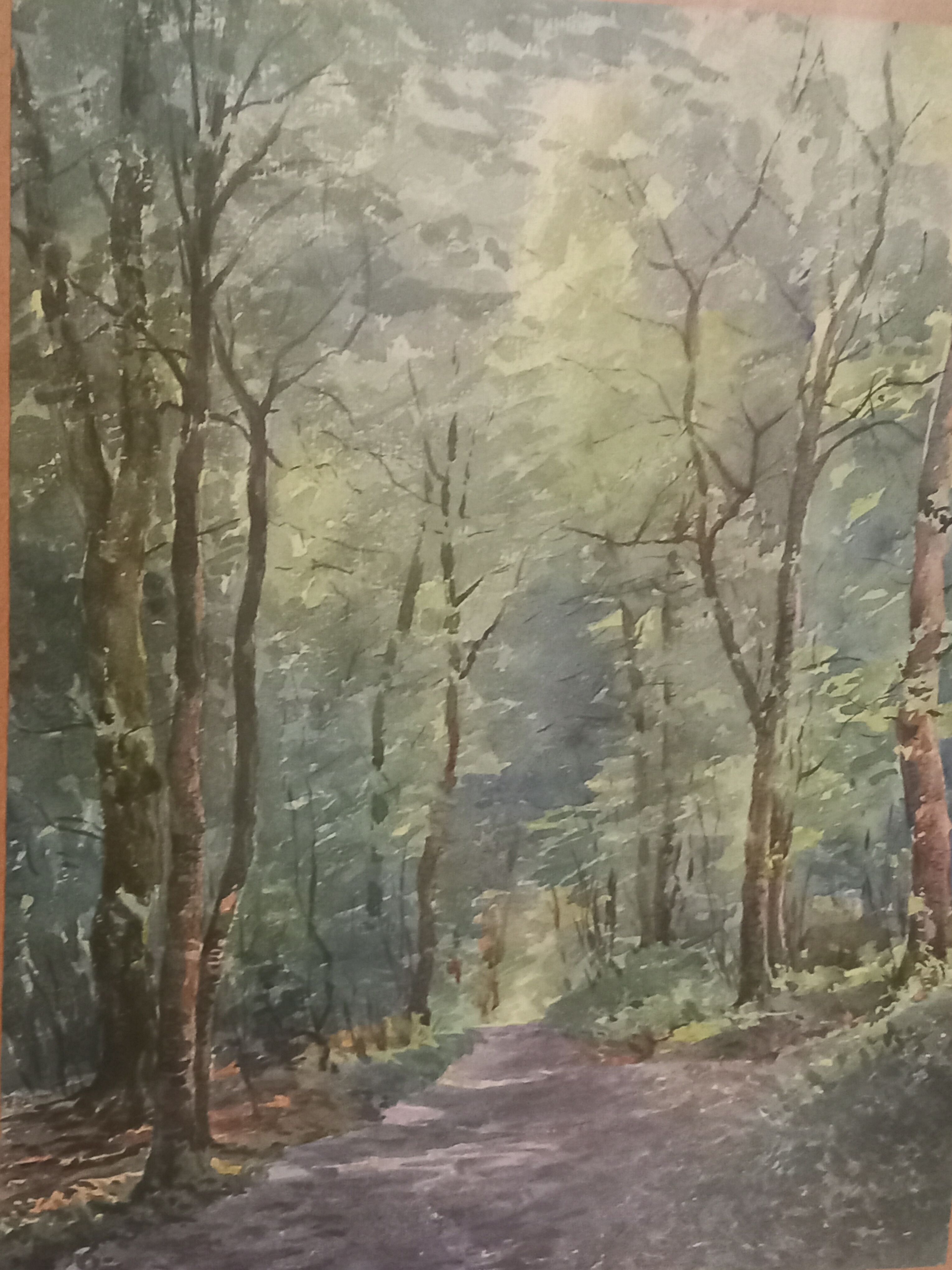 Old painting-forest landscape