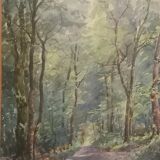 Tableau ancien-paysage forêt