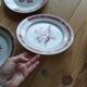 Charming set of 6 antique flat plates from the Badonviller factory.