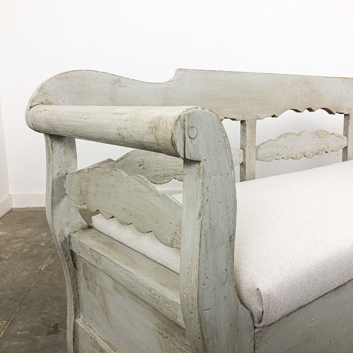 Swedish antique painted wooden sofa 19th century