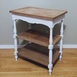 Console en chêne et cannage
