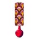Saga floor lamp - red ceramic and vintage fabric 1970s
