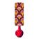 Saga floor lamp - red ceramic and vintage fabric 1970s