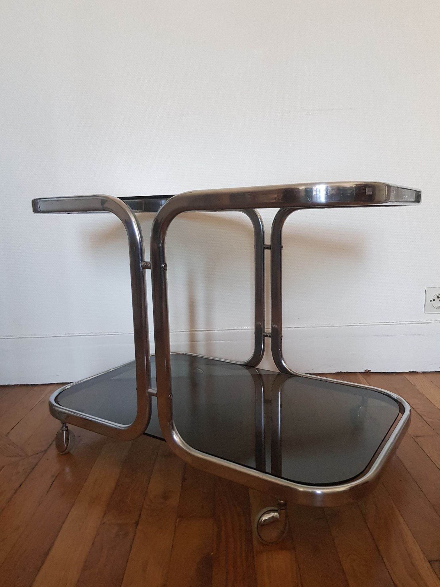 Metal and glass coffee table