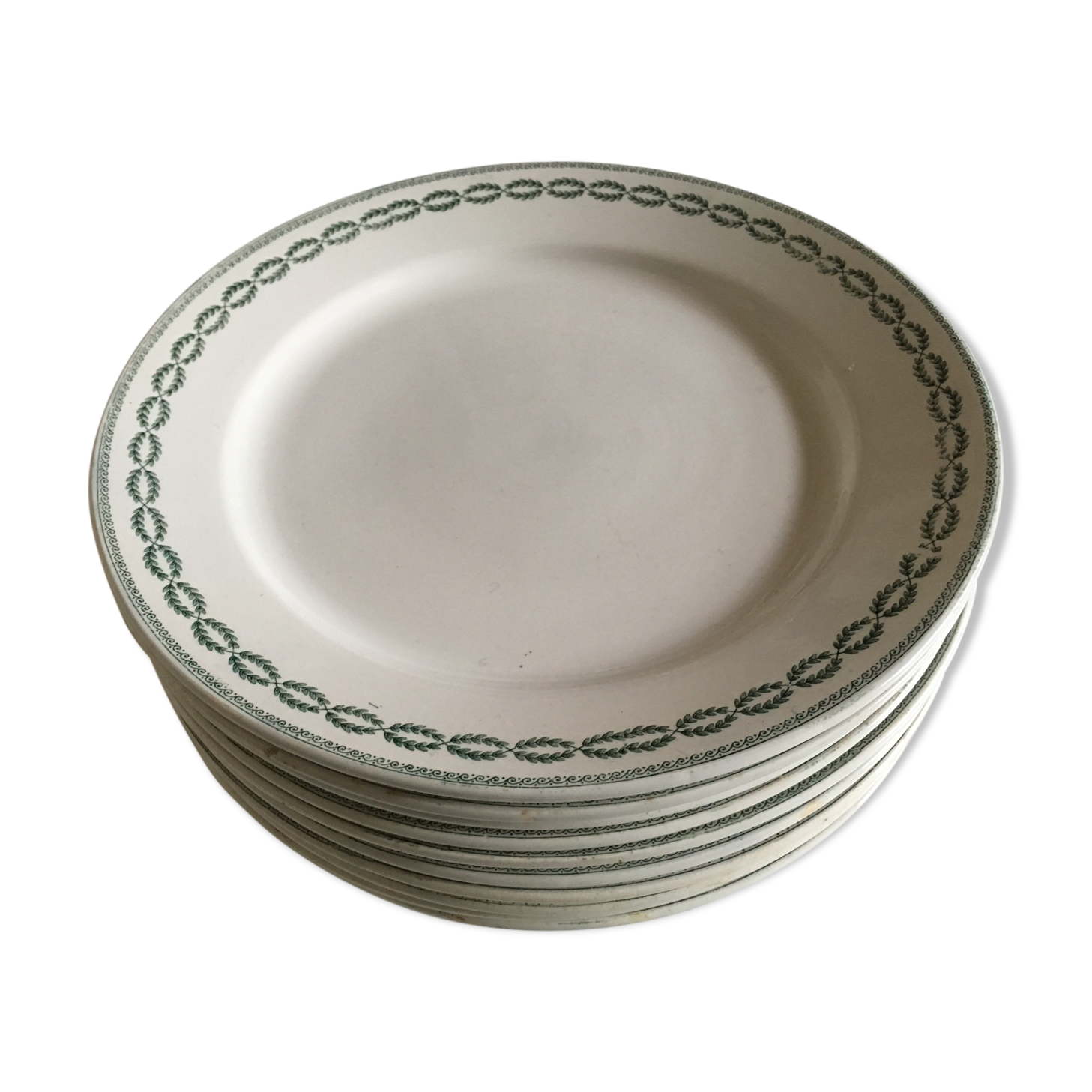 Set of 10 plates Sarreguemines 1900 faience U-C Nobilis