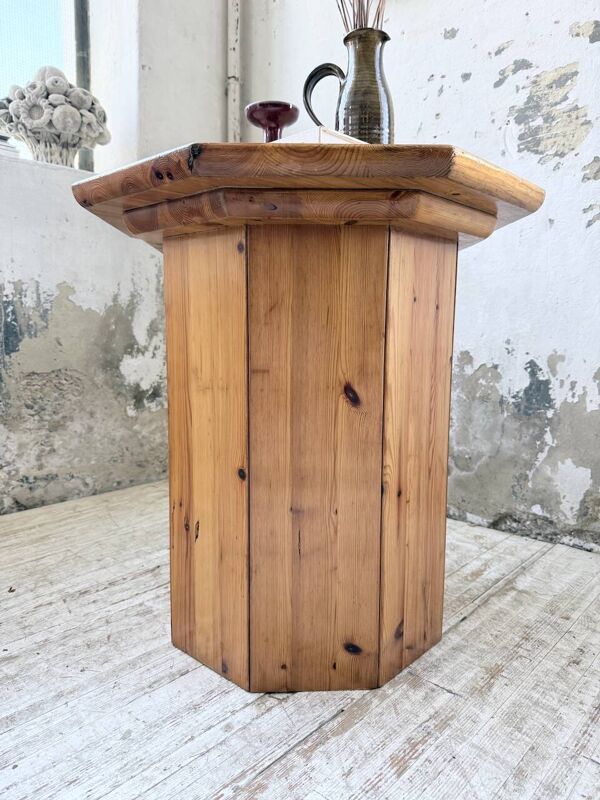 Table console guéridon hexagonal Regain pin 1970