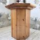 Hexagonal console table guéridon Regain pine 1970