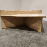 Up & Up travertine triangular coffee tables, 1970s