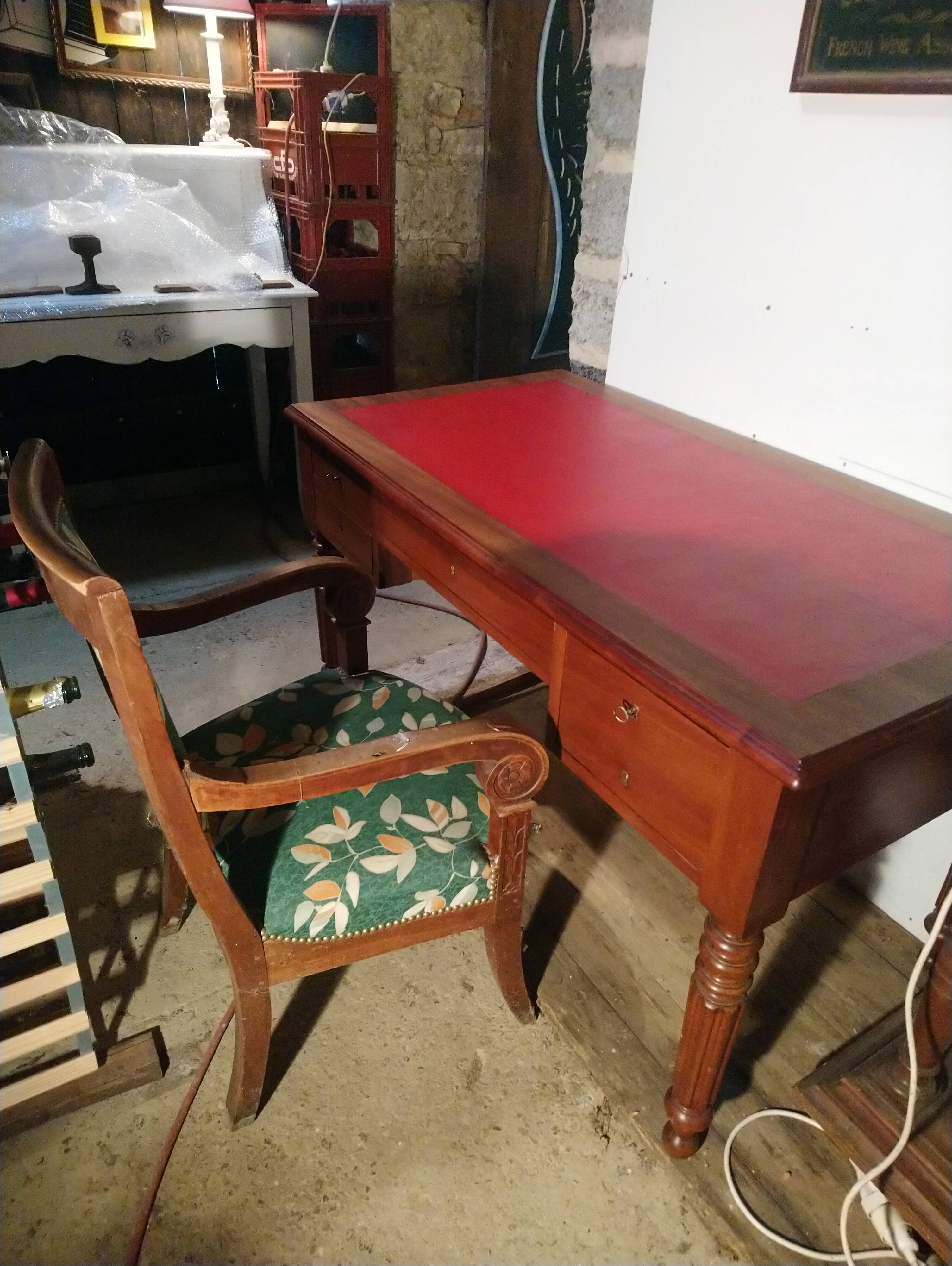 Louis Philippe style walnut desk.