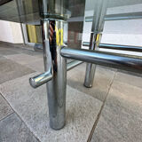 Metal and glass coffee table 70s