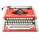 Olympia Orange Salmon Typewriter Revised Vintage With New Ribbon