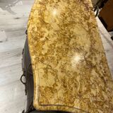Curved chest of drawers with marquetry and marble