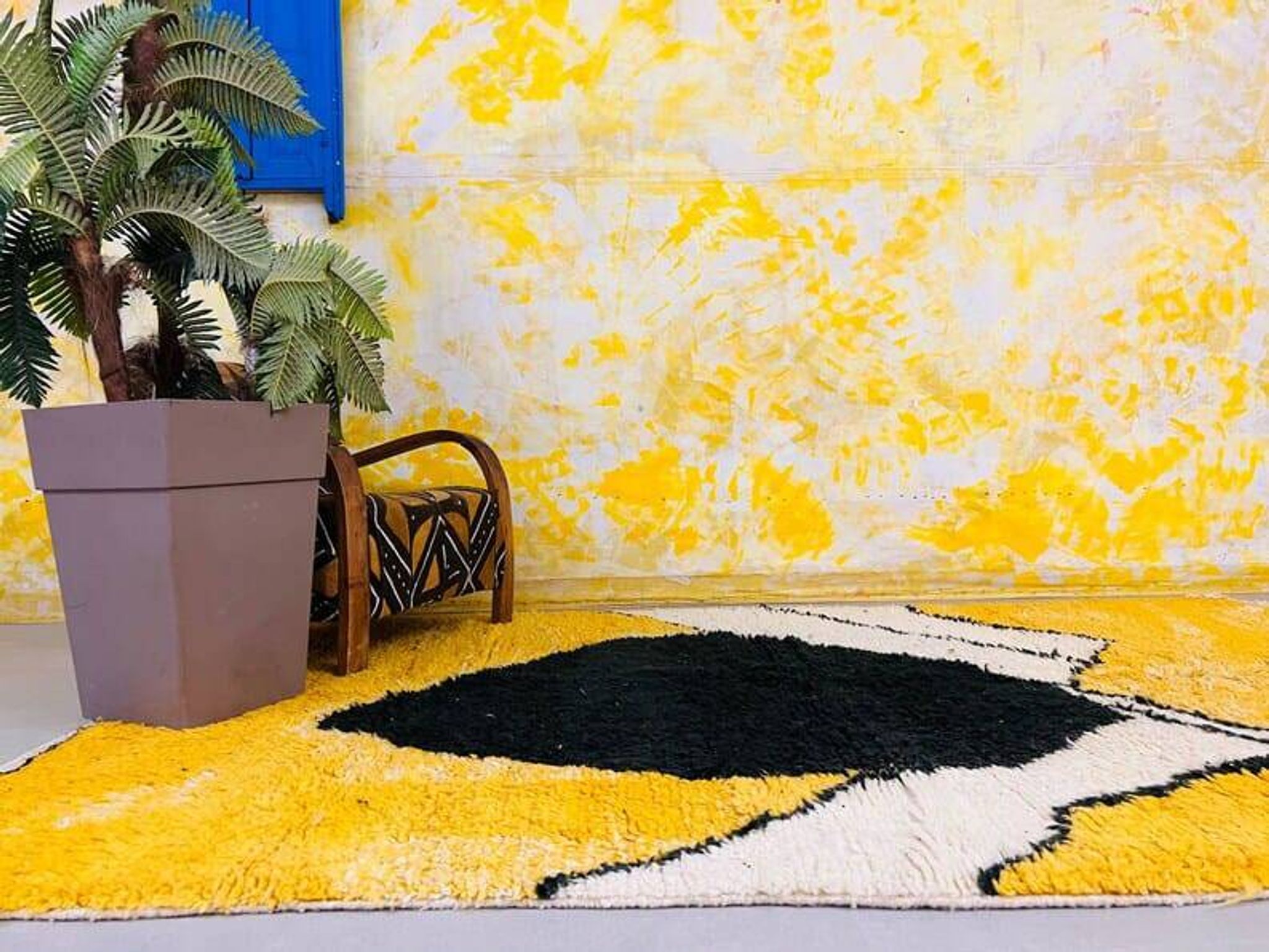 Beni Ouraine rug in natural wool, size 150 x 250 cm