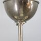 Czechoslovak Art Deco nickel chandelier with five opaline glass globes