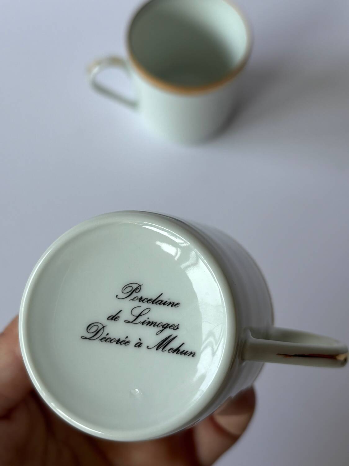 Limoges porcelain coffee service, gilded with gold leaf