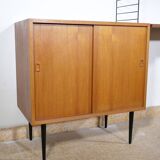 Nisse String wall shelf in walnut wood by Kajsa & Nils Strinning, mid-century shelving system, 1960s