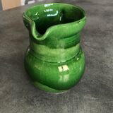 Pichet in vintage in terre cuite varnished shades of green