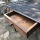 Old farmhouse table desk 1 drawer solid wood patinated black top