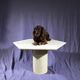 Table basse en travertin pied acier