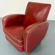 Vintage red faux leather Art Deco club chair from the 1940s/50s.