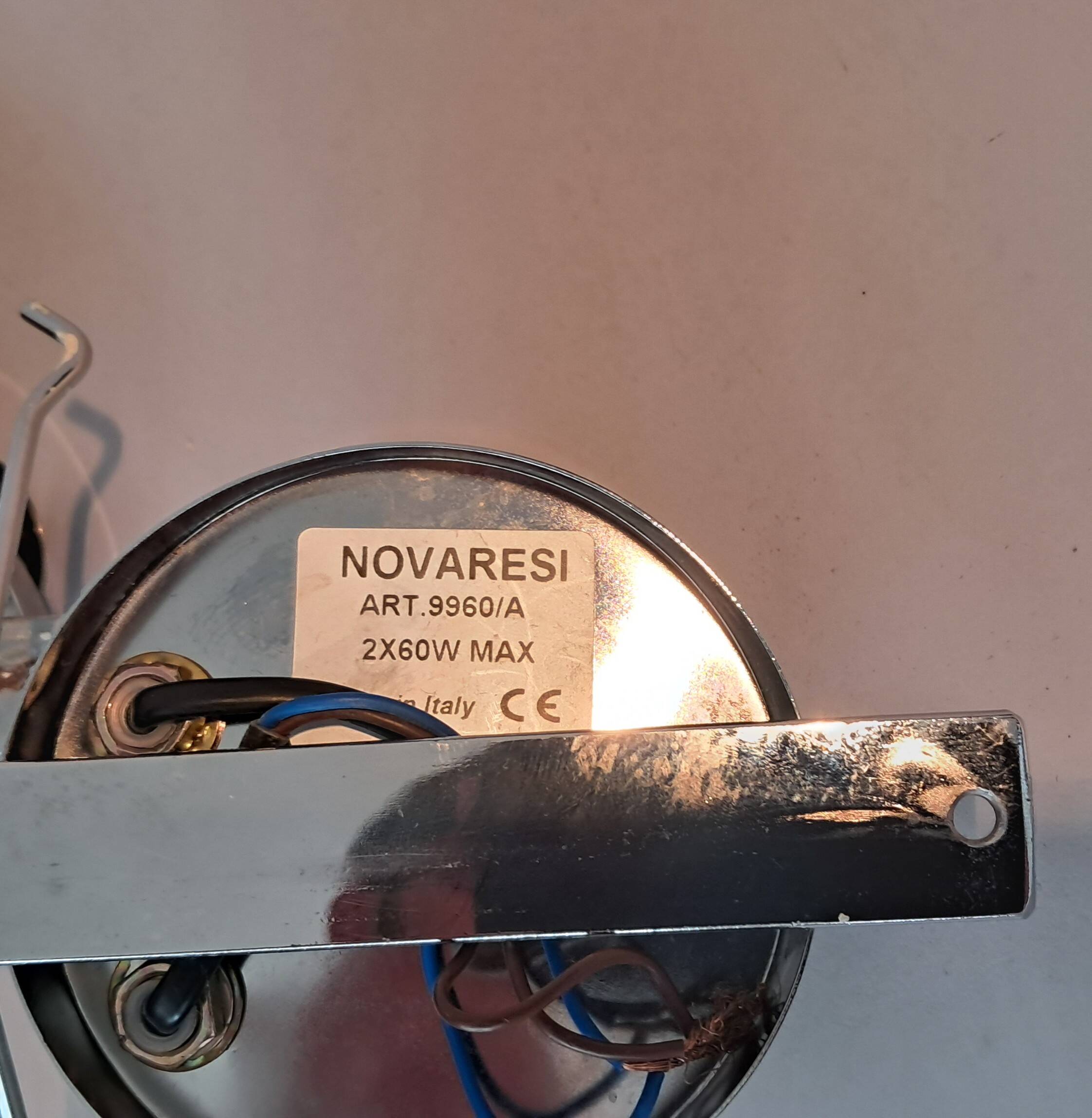 Pair of Novaresi 2-light Murano glass wall lights, Milan 1970.