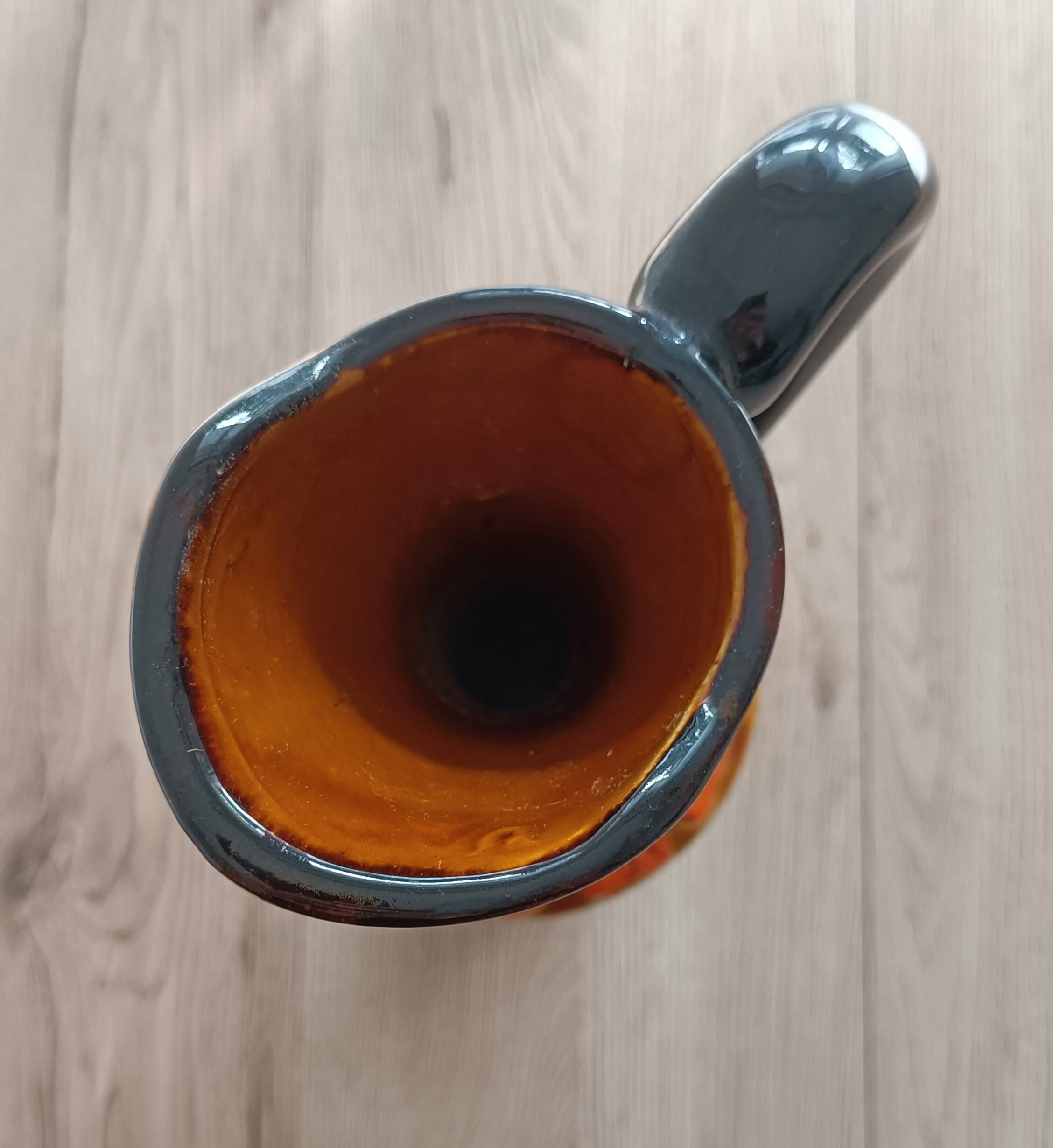 Poët-Laval flower vase, "Isabelle" model, in orange ceramic