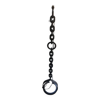 Brutalist chain floor lamp in wrought iron