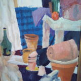 Tableau ancien peinture à l'huile sur bois