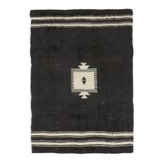 Vintage Turkish hand-knotted wool cotton brown kilim area rug 118x170