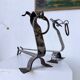 Paire de chenets zoomorphes métal « chiens » 1950
