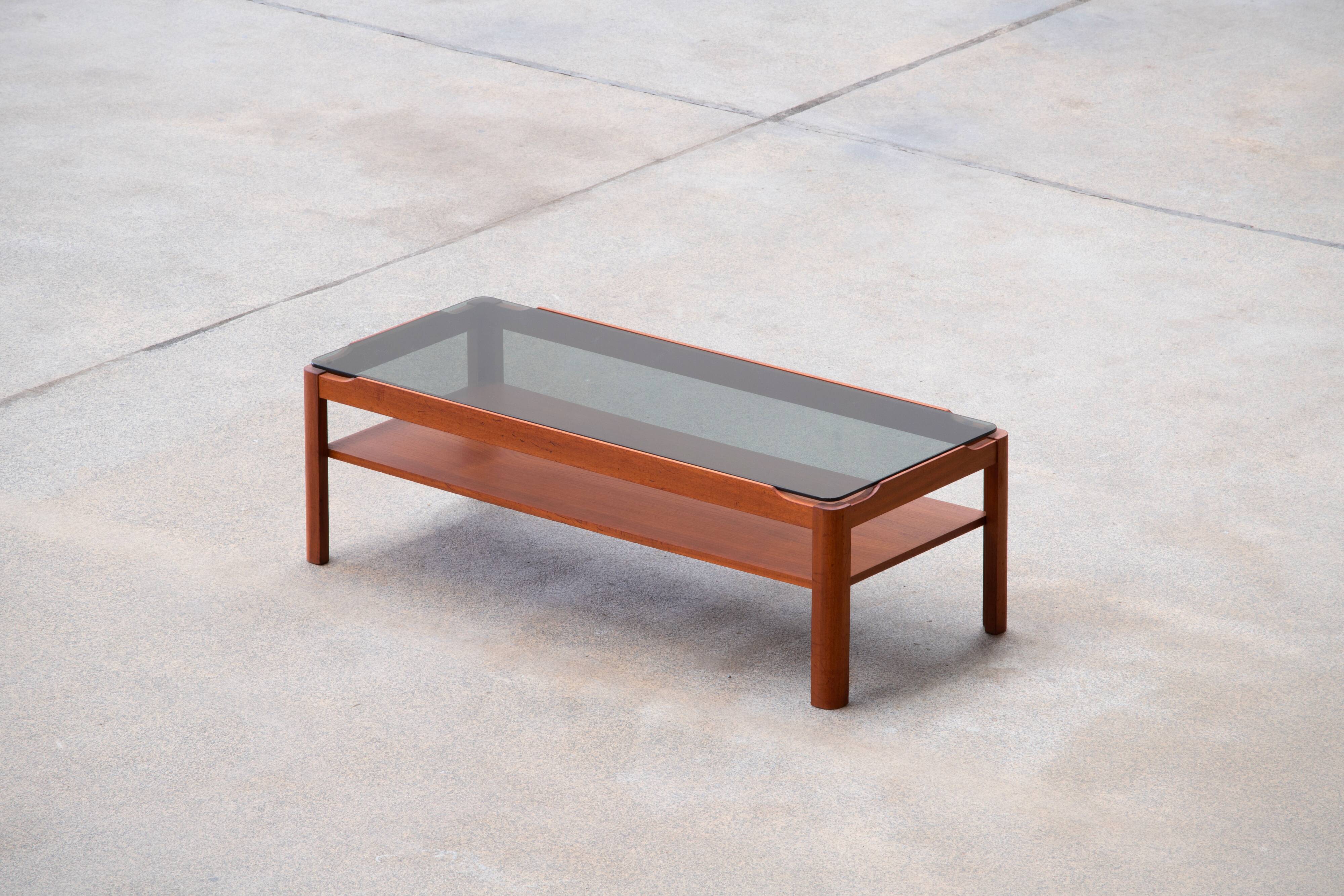 Scandinavian coffee table in teak 112cm