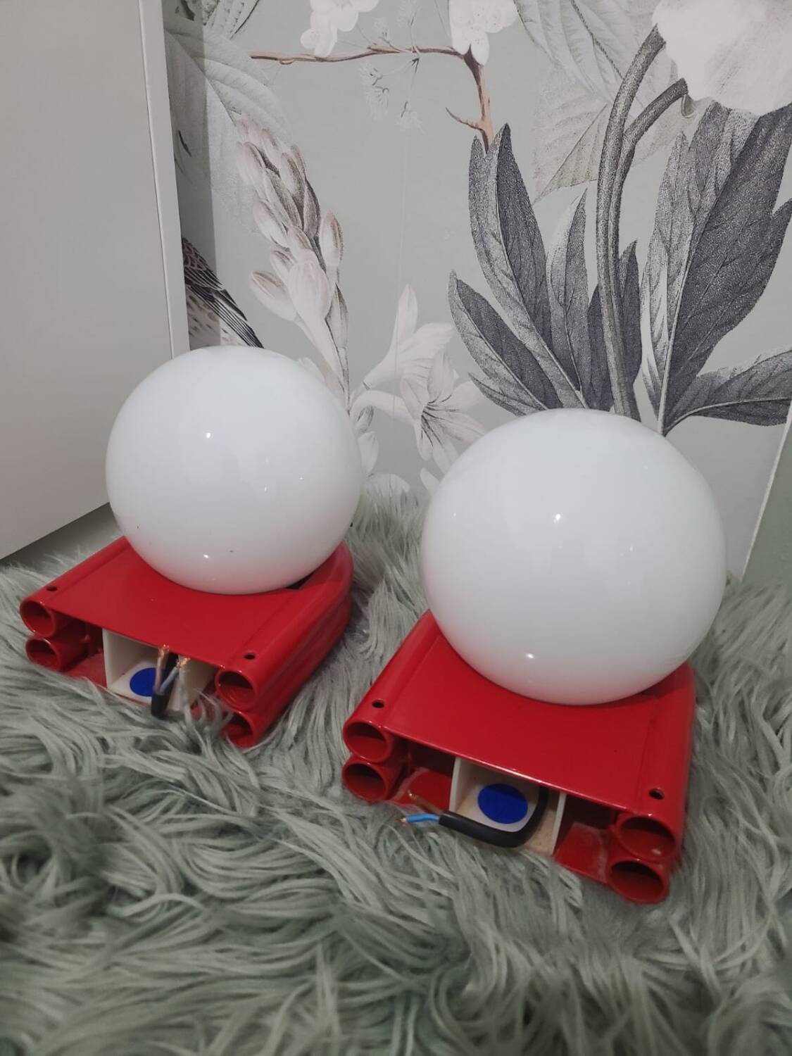 Pair of space age wall lights